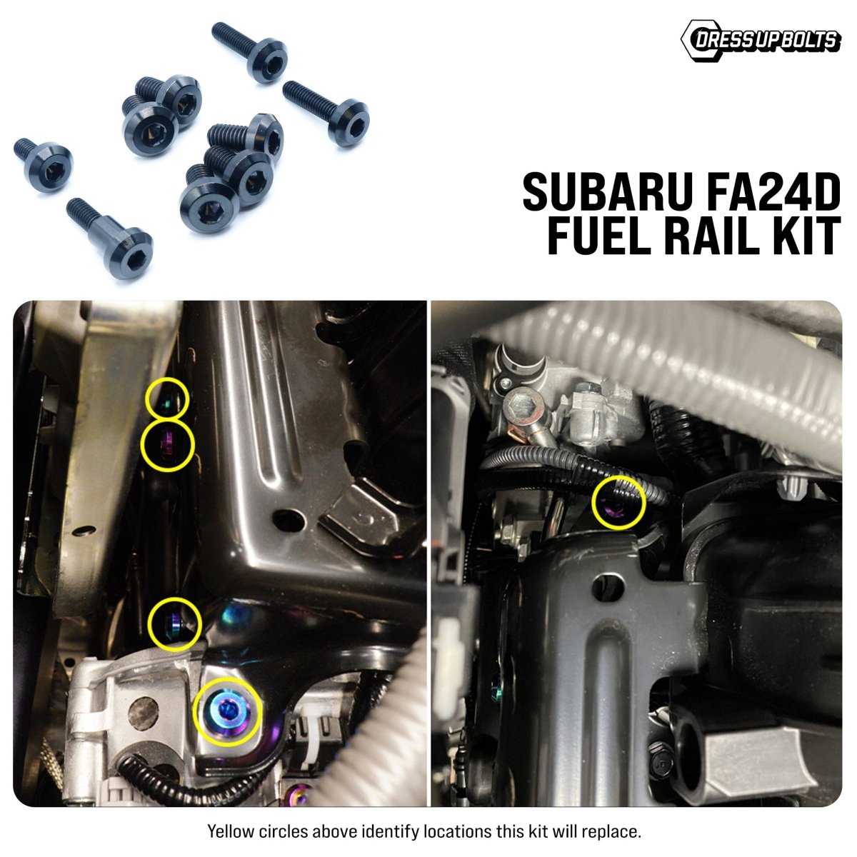 Titanium Hardware Fuel Rail Cover Kit - Subaru FA24D Engine - JDMuscleHardware KitsSUB-035-Ti-BLKBlack