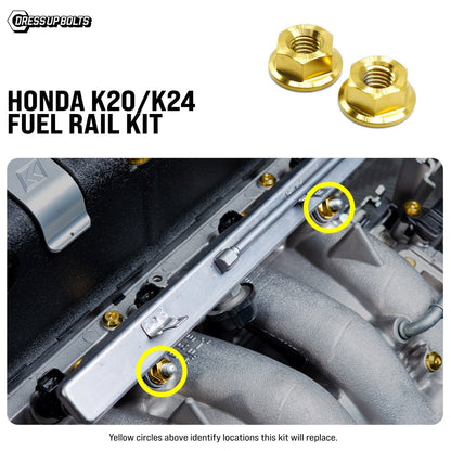 Titanium Hardware Fuel Rail Kit - Honda K20/K24 - JDMuscleHardware KitsHON-087-Ti-GLDGold