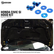 Titanium Hardware Hood Kit - Honda Civic Si (2012 - 2015) - JDMuscleHardware KitsHON-078-Ti-BLUBlue
