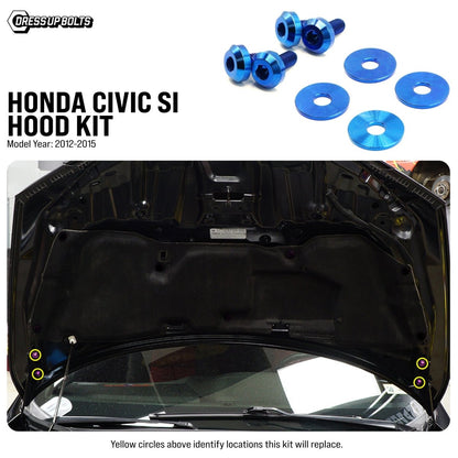 Titanium Hardware Hood Kit - Honda Civic Si (2012 - 2015) - JDMuscleHardware KitsHON-078-Ti-BLUBlue