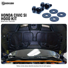 Titanium Hardware Hood Kit - Honda Civic Si (2016 - 2021) - JDMuscleHardware KitsHON-054-Ti-BLKBlack