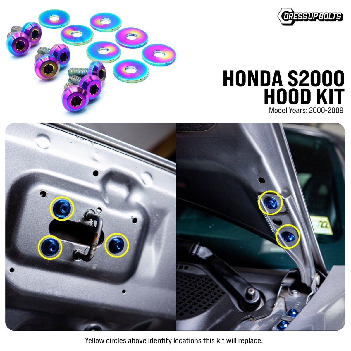 Titanium Hardware Hood Kit - Honda S2000 (2000 - 2009) - JDMuscleHardware KitsHON-043-Ti-TBCosmic Burn