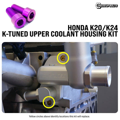 Titanium Hardware K - Tuned Upper Coolant Housing Kit - Honda K20/K24 - JDMuscleHardware KitsHON-089-Ti-PRPPurple
