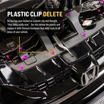 Titanium Hardware Plastic Clip Delete Kit - Honda Civic Si (2012 - 2015) - JDMuscleHardware KitsHON-077-Ti-GLDGold