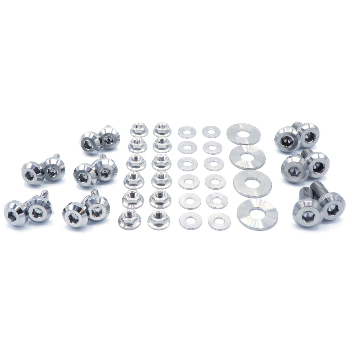 Titanium Hardware RS Hood Kit - Subaru Impreza GC8 (1992 - 2001) - JDMuscleHardware KitsSUB-024-Ti-POLPolished