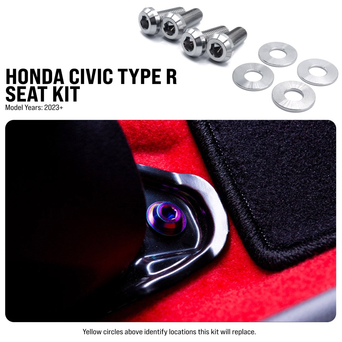 Titanium Hardware Seat Kit - Honda Civic Type R (2023+) - JDMuscleHardware KitsHON-097-Ti-POLPolished