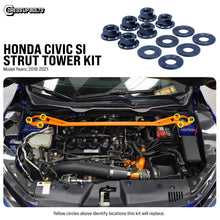 Titanium Hardware Strut Tower Kit - Honda Civic Si (2016 - 2021) - JDMuscleHardware KitsHON-061-Ti-BLKBlack