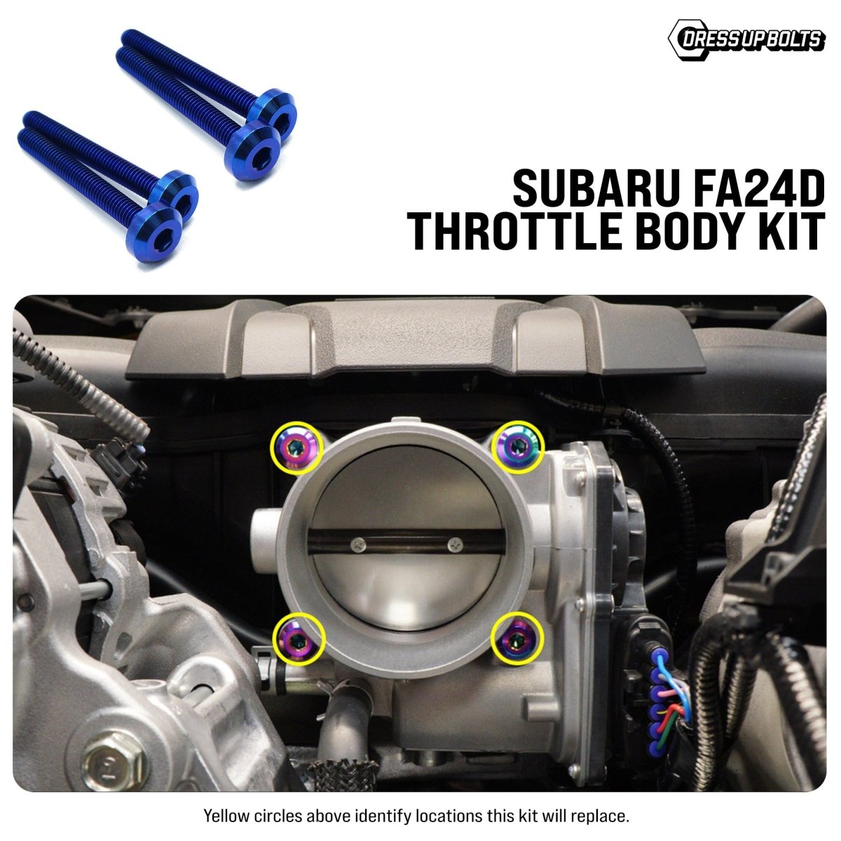 Titanium Hardware Throttle Body Kit - Subaru FA24D Engine - JDMuscleHardware KitsSUB-032-Ti-BLUBlue