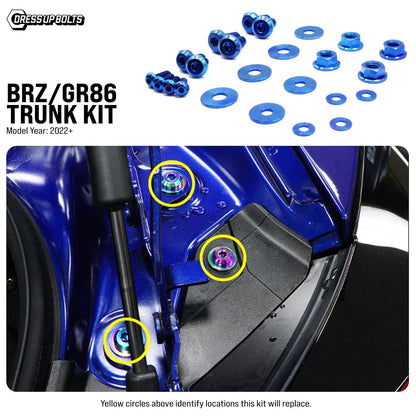 Titanium Hardware Trunk Kit - Toyota GR86/Subaru BRZ (2022+) - JDMuscleHardware KitsTOY-047-Ti-BLUBlue
