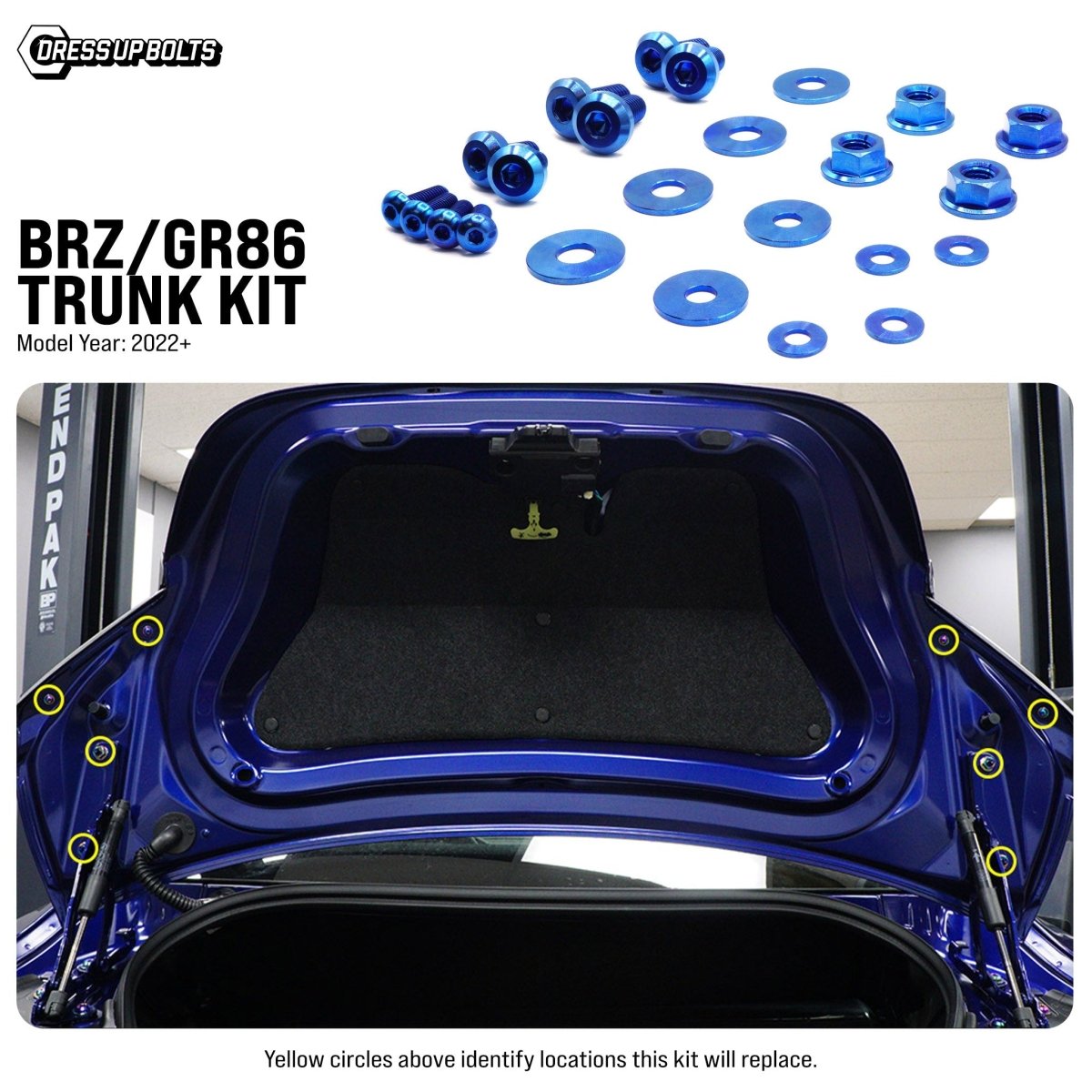 Titanium Hardware Trunk Kit - Toyota GR86/Subaru BRZ (2022+) - JDMuscleHardware KitsTOY-047-Ti-BLUBlue