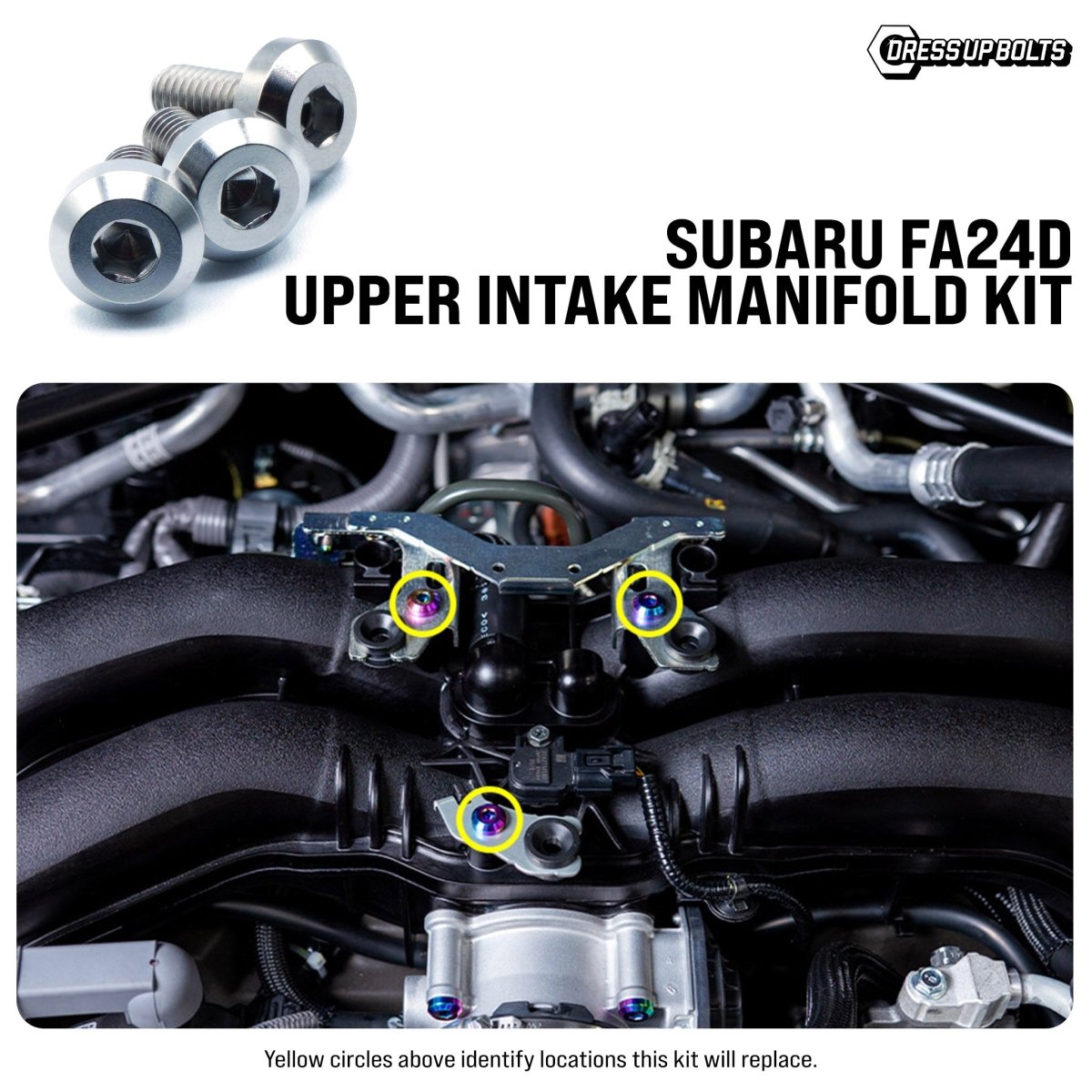 Titanium Hardware Upper Intake Manifold Kit - Subaru FA24D Engine - JDMuscleHardware KitsSUB-034-Ti-POLPolished