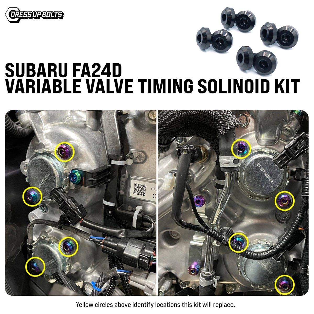 Titanium Hardware Variable Valve Timing Solenoid Kit - Subaru FA24D Engine - JDMuscleHardware KitsSUB-033-Ti-BLKBlack