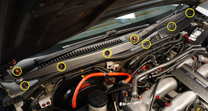 Titanium Hardware Window Cowl Kit - Nissan 300ZX (1990 - 1999) - JDMuscleHardware KitsNIS-067-Ti-BLKBlack