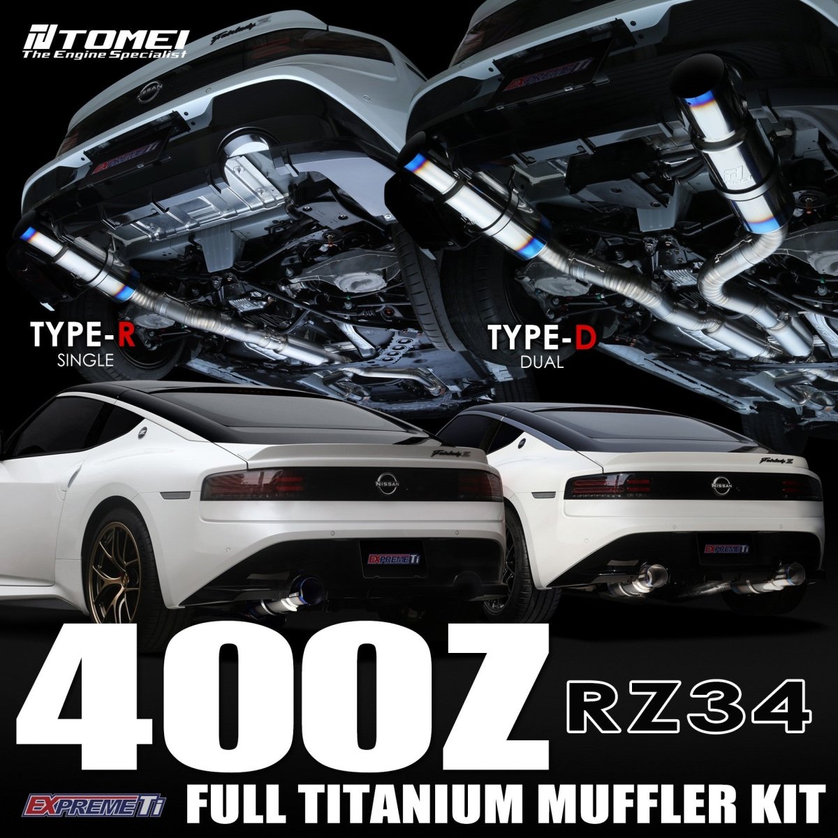 Tomei 23-24 Nissan Z FULL TITANIUM MUFFLER EXPREME TI 400Z RZ34