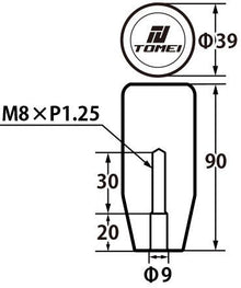 TOMEI DURACON SHIFT KNOB TYPE - L 90mm M8 - P1.25 | TF101A - 08201 - JDMuscleShift KnobsTOMTF101A-08201