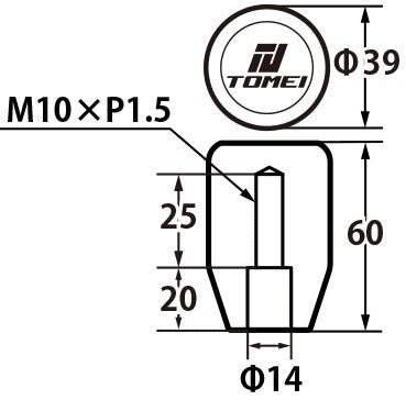 TOMEI DURACON SHIFT KNOB TYPE - SS 60mm M10 - P1.50 | TF101C - 10501 - JDMuscleShift KnobsTOMTF101C-10501