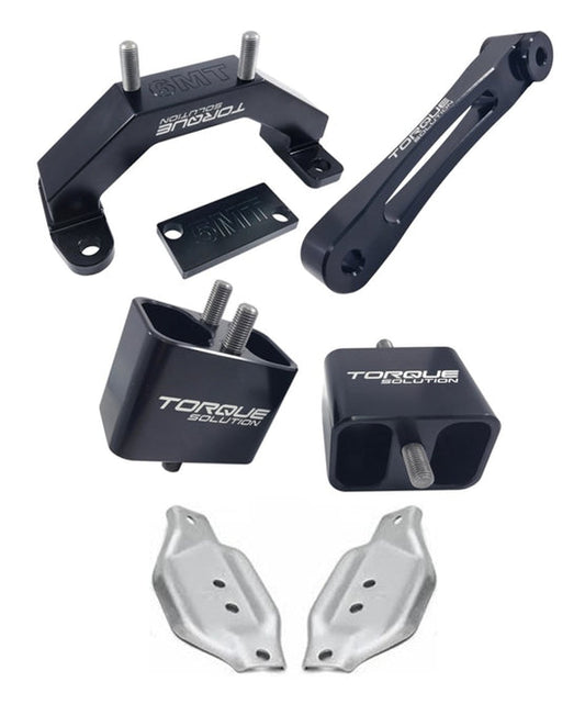 Torque Solution 02-14 WRX / 04-21 STI Solid Billet Mount Package w/ Subaru OEM Mount Plates | TS-SU-123SB-PL