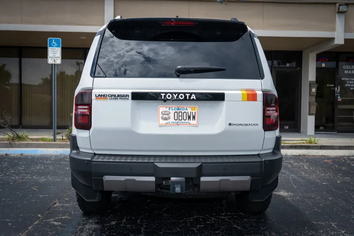 TOYOTA Emergency Reflective Rear Tailgate Emblem Overlays - 2024+ Land Cruiser - JDMuscleEmblems24LC250-RTE-TOYOTA-WHWhite