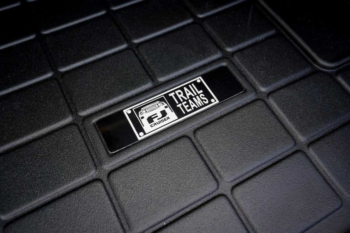 Toyota FJ Cruiser "Trail Teams" Weathertech Floor Mat Logo (Etched Metal) - Universal - JDMuscleWeathertech InsertUNIVERSALWTETCH-FJTT1Trail Teams