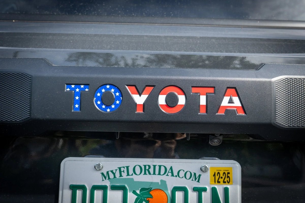 TOYOTA Freedom Series Rear Hatch Liftgate Emblem Inlays - 2025+ 4Runner - JDMuscleEmblems254RUN-RT-TOYOTA-RWBRed White and Blue