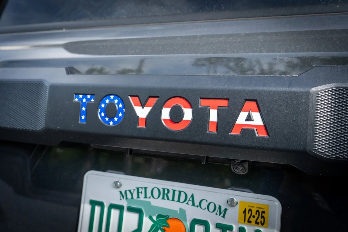 TOYOTA Freedom Series Rear Hatch Liftgate Emblem Inlays - 2025+ 4Runner - JDMuscleEmblems254RUN-RT-TOYOTA-RWBRed White and Blue