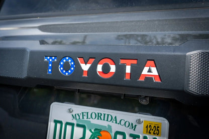 TOYOTA Freedom Series Rear Hatch Liftgate Emblem Inlays - 2025+ 4Runner - JDMuscleEmblems254RUN-RT-TOYOTA-RWBRed White and Blue