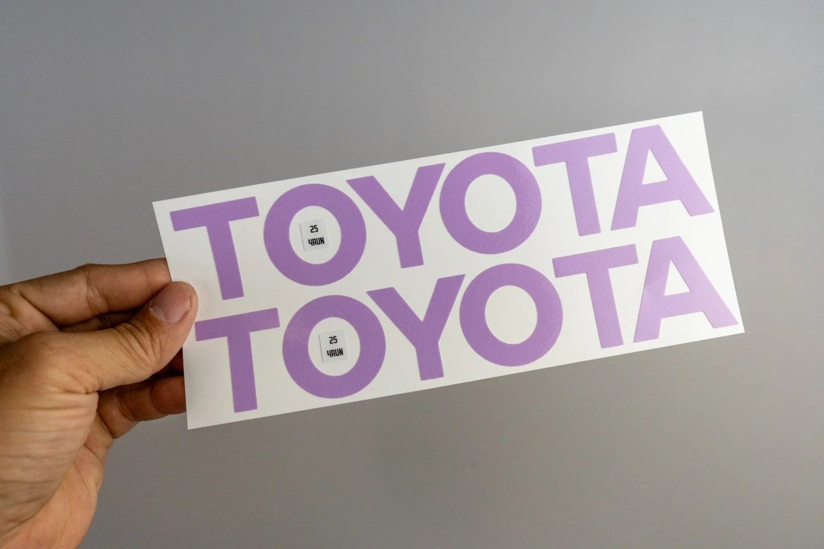TOYOTA Front Door Sill Letter Overlays - 2024+ Tacoma / 2025+ 4Runner - JDMuscleEmblems254RUN-RT-TOYOTA-LILLilac