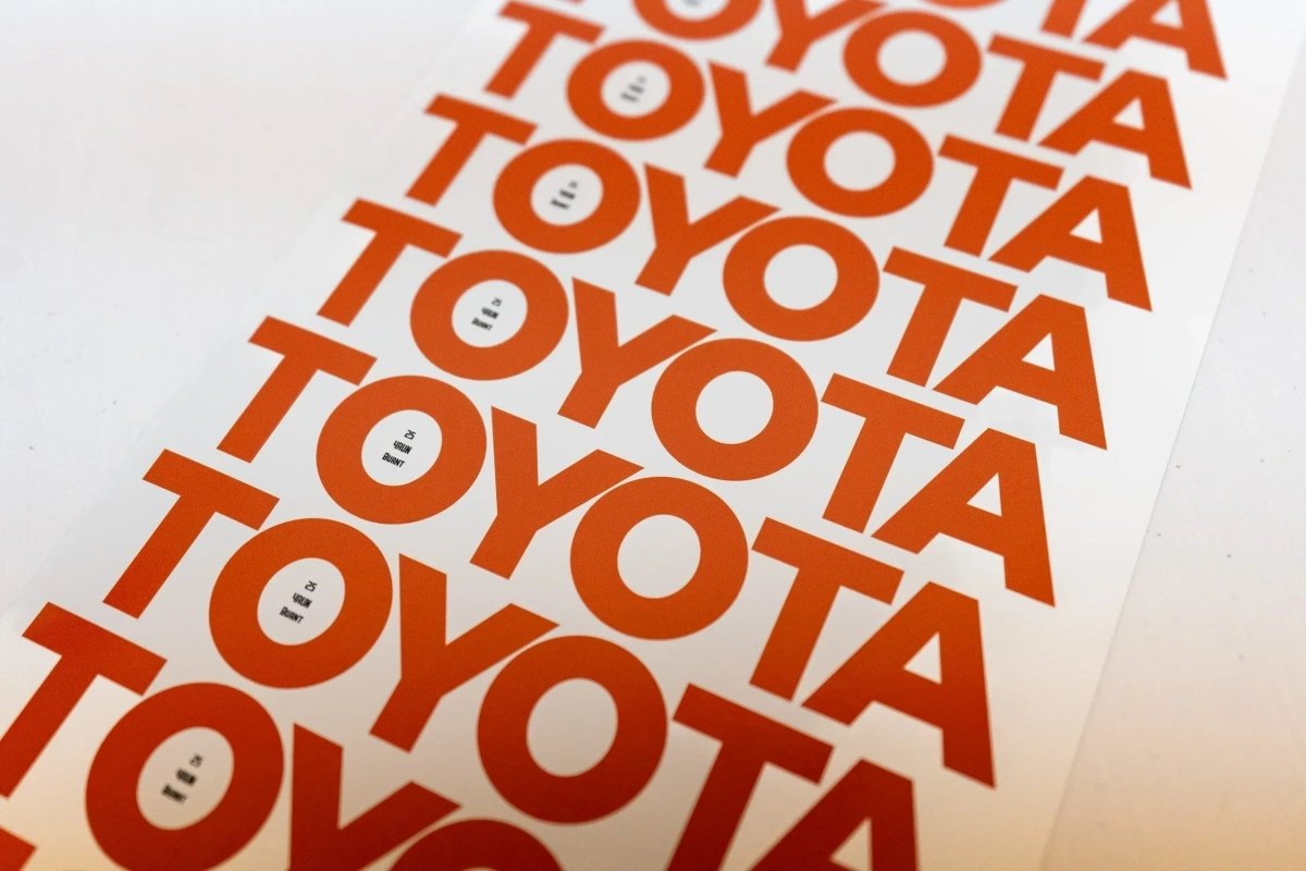 TOYOTA Front Door Sill Letter Overlays - 2024+ Tacoma / 2025+ 4Runner - JDMuscleEmblems254RUN-RT-TOYOTA-BURNBurnt Orange