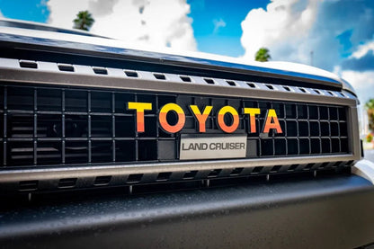 TOYOTA Front Grille Emblem Kit - 2024+ Land Cruiser / 07 - 14 FJ Cruiser - JDMuscleEmblems24LC250-FG-TOYOTA-WHWhite