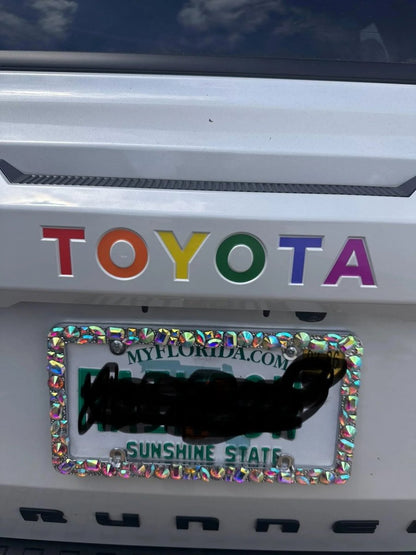 TOYOTA Rear Hatch Liftgate Emblem Inlays - 2025+ 4Runner - JDMuscleEmblems254RUN-RT-TOYOTA-RAINRainbow