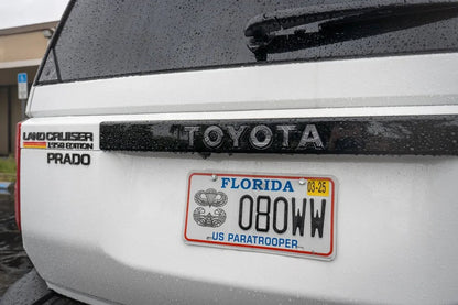 "TOYOTA" Topo Rear Tailgate Emblem Overlays - 2024+ Land Cruiser - JDMuscleEmblems24LC250-RT-TOYOTA-TPWHWhite Lines