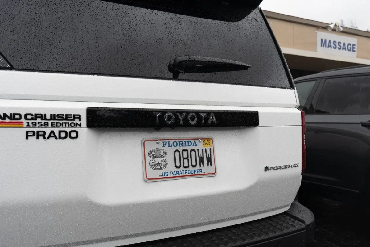 "TOYOTA" Topo Rear Tailgate Emblem Overlays - 2024+ Land Cruiser - JDMuscleEmblems24LC250-RT-TOYOTA-TPWHWhite Lines