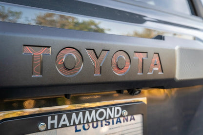 TOYOTA Topographic Rear Liftgate Emblem Inlays - 2025+ 4Runner - JDMuscleEmblems254RUN-RT-TOYOTA-TPWHWhite Lines