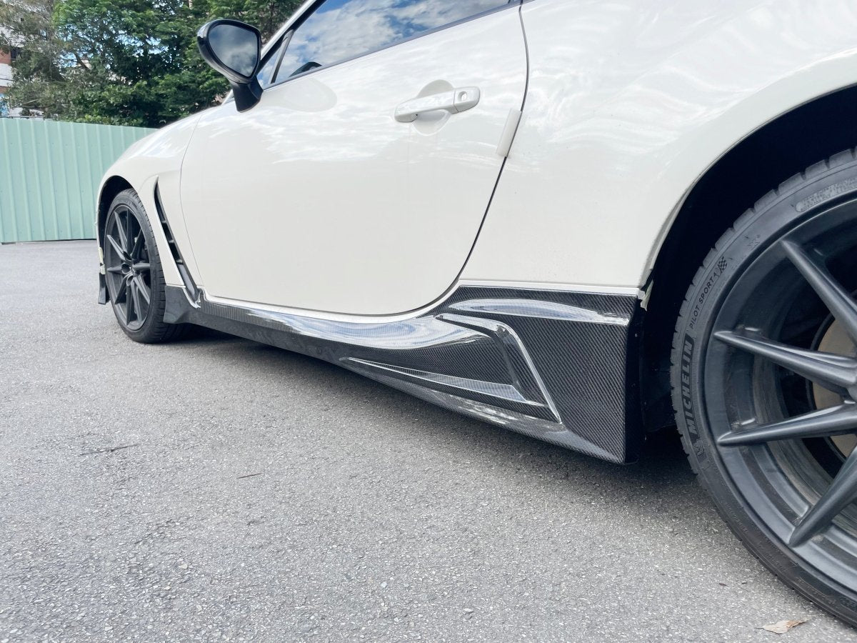 TR Style Carbon Fiber Side Skirt Add - on Lip For [22up Toyota GR86] - JDMuscleSide SkirtsTY-GR86-1