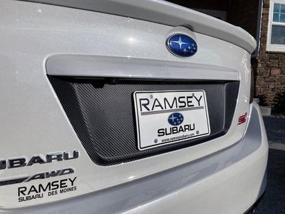 V1 3D Carbon License Plate Panel Black Out Overlays - 2015 - 2020 Subaru WRX / STI - JDMuscleExterior Body15WRXLPOL3DBK3D Carbon (Black)