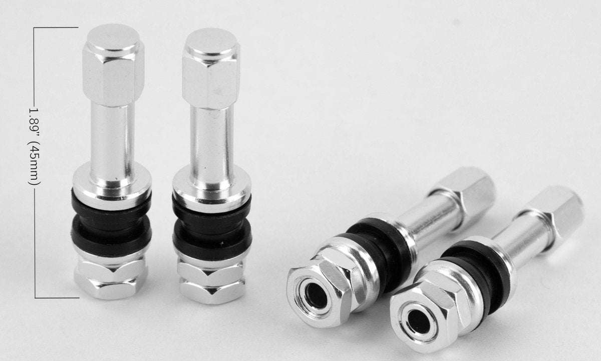 V1 Aluminum Valve Stem Set - 1.89" Long - JDMuscleValve StemsAHV1SSilver