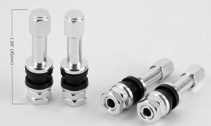 V1 Aluminum Valve Stem Set - 1.89" Long - JDMuscleValve StemsAHV1SSilver