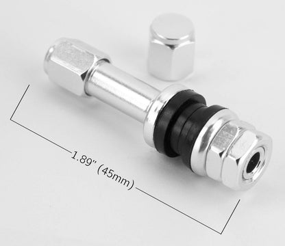 V1 Aluminum Valve Stem Set - 1.89" Long - JDMuscleValve StemsAHV1SSilver