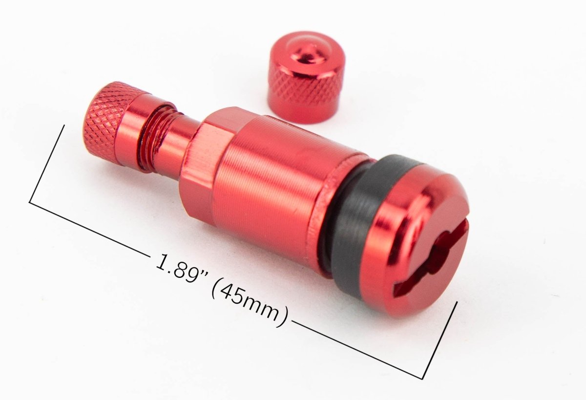 V2 Aluminum Valve Stem Set - 1.89" Long - JDMuscleValve StemsAHV2RRed