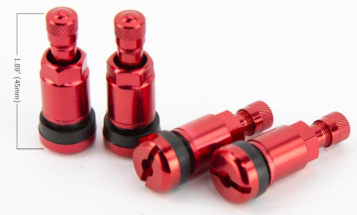 V2 Aluminum Valve Stem Set - 1.89" Long - JDMuscleValve StemsAHV2RRed