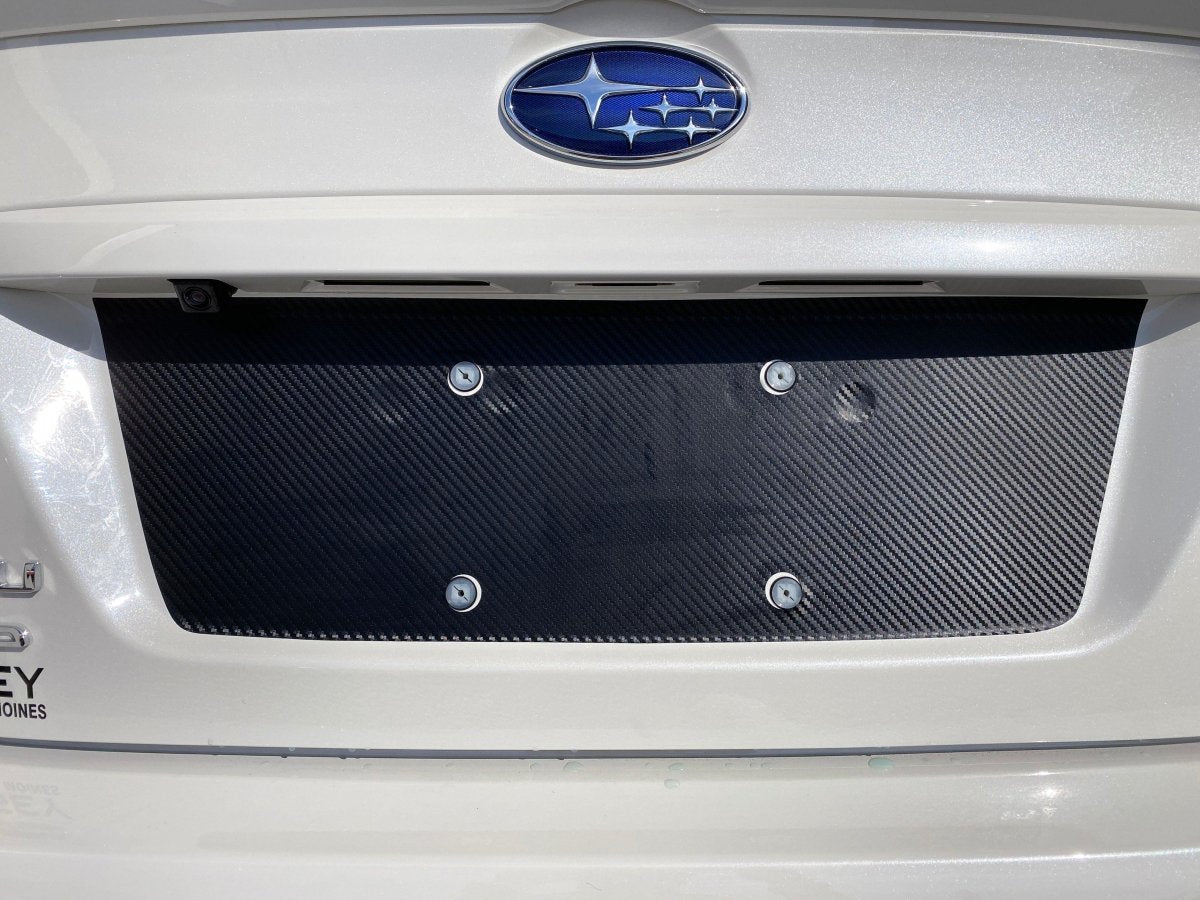 V2 License Plate Panel Black Out Overlay - 2015 - 2020 Subaru WRX / STI - JDMuscleExterior Body15WRXLPOL3DV23D Carbon (Black)