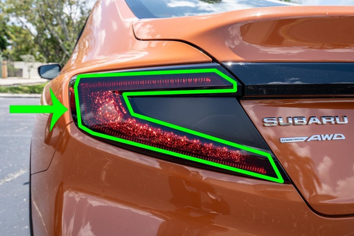 Version 1.0 Full OUTER Tail Light Overlays fits 2022+ WRX - JDMuscleTaillights22WRXTLOUTER1-DSDark Smoke
