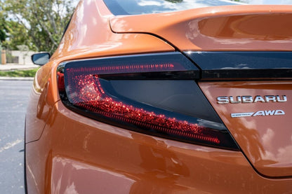 Version 1.0 Full OUTER Tail Light Overlays fits 2022+ WRX - JDMuscleTaillights22WRXTLOUTER1-DSDark Smoke