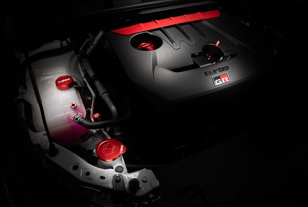 Verus Engineering [23 - 26 GR Corolla] Coolant Cap Cover and Coolant Bleed Screw - JDMuscleOverflow Tanks / Coolant Tank and AccessoriesA0689A-REDRed