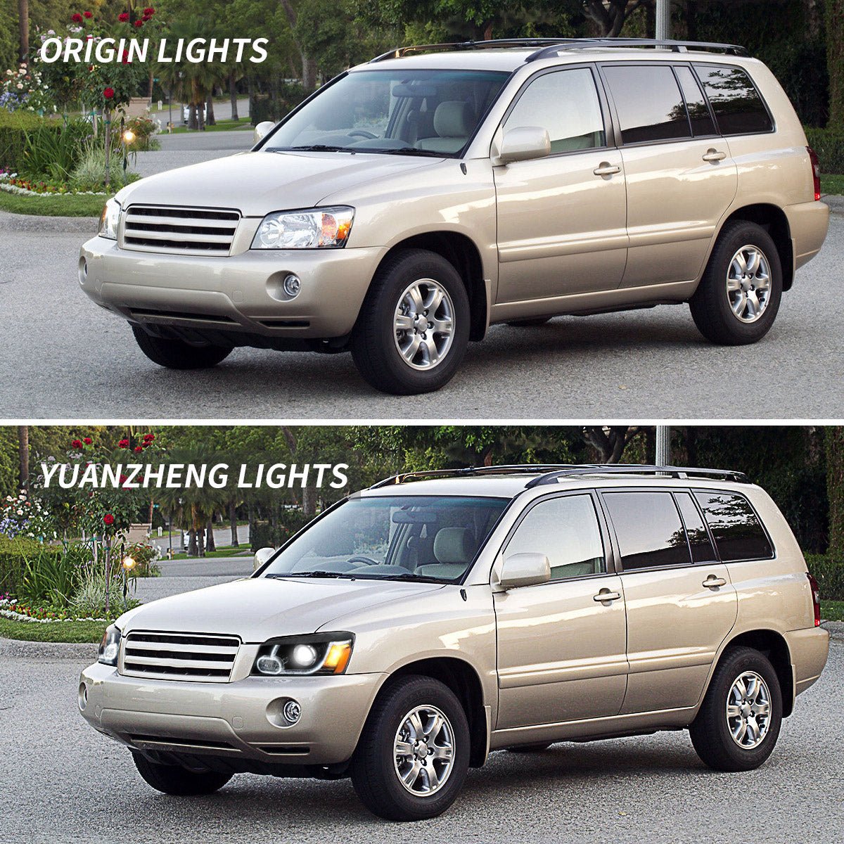 VLAND 01 - 07 Highlander 1st Gen XU20 | Fit For US Models LED Projector Headlights - JDMuscleHeadlightYAA-HLD-0264RHD-P01RHDDual Beam Black Housing