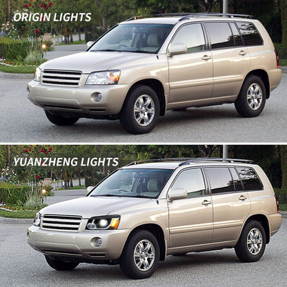 VLAND 01 - 07 Highlander 1st Gen XU20 | Fit For US Models LED Projector Headlights - JDMuscleHeadlightYAA-HLD-0264RHD-P01RHDDual Beam Black Housing
