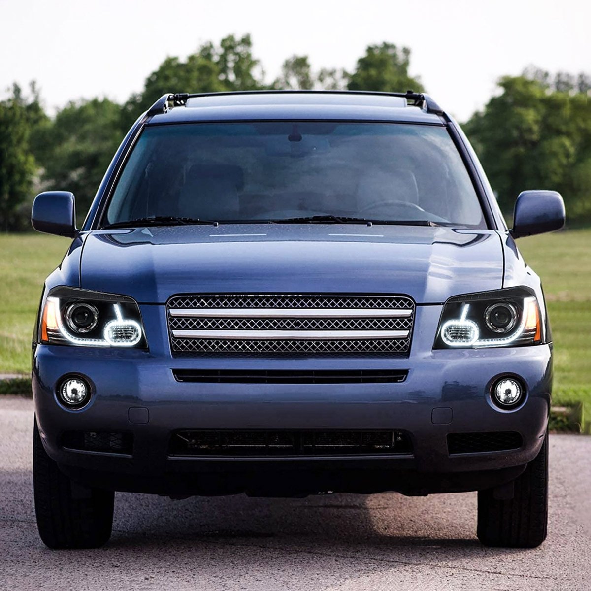 VLAND 01 - 07 Highlander 1st Gen XU20 | Fit For US Models LED Projector Headlights - JDMuscleHeadlightYAA-HLD-0264RHD-P01RHDDual Beam Black Housing