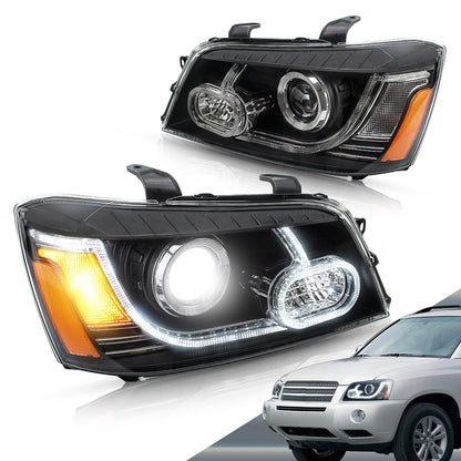 VLAND 01 - 07 Highlander 1st Gen XU20 | Fit For US Models LED Projector Headlights - JDMuscleHeadlightLHDDual Beam Regular Housing