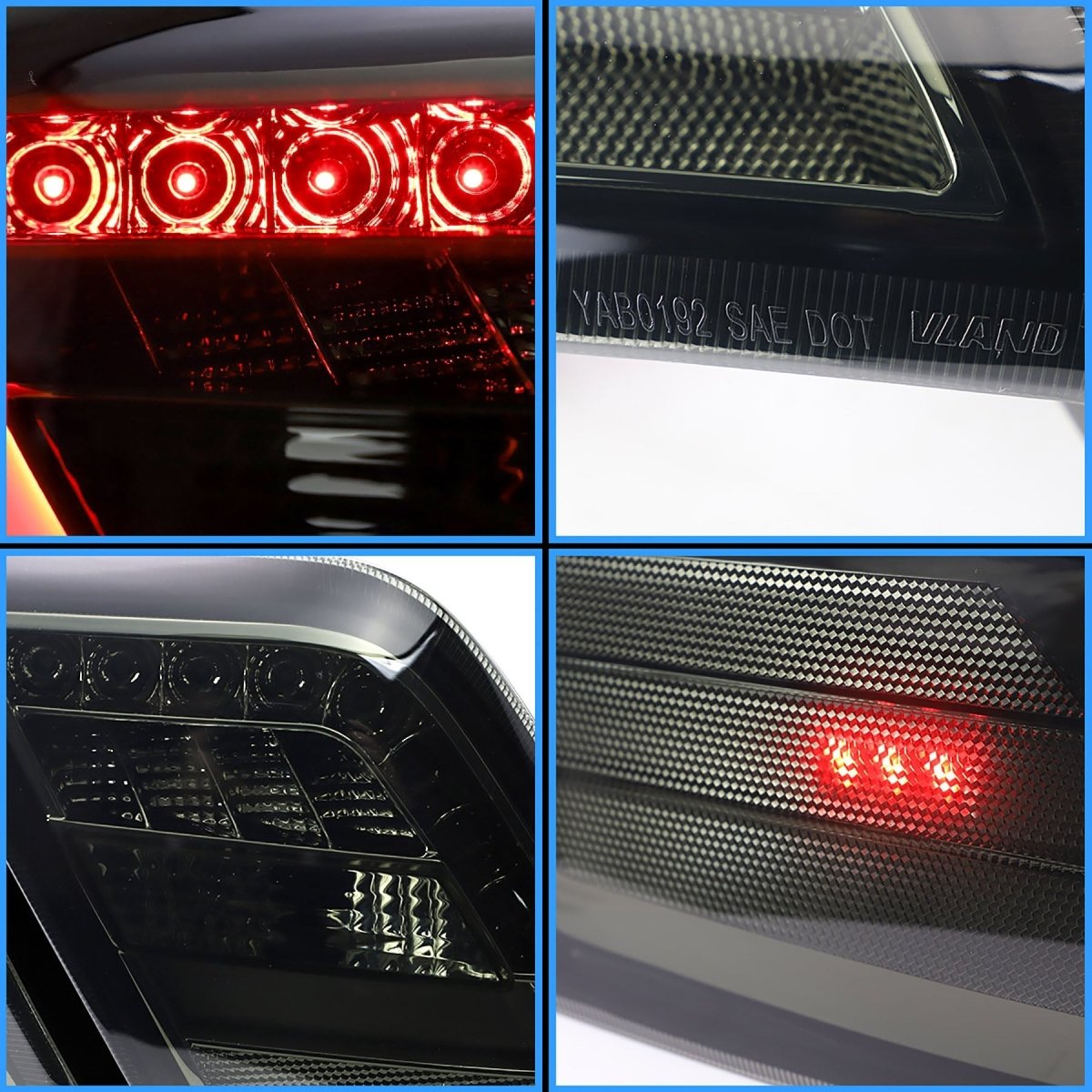 VLAND 06 - 11 Camry XV40 Gen Sedan Full LED Tail Lights - JDMuscleTaillightYAB-KMR-0192RC-P01Red Clear
