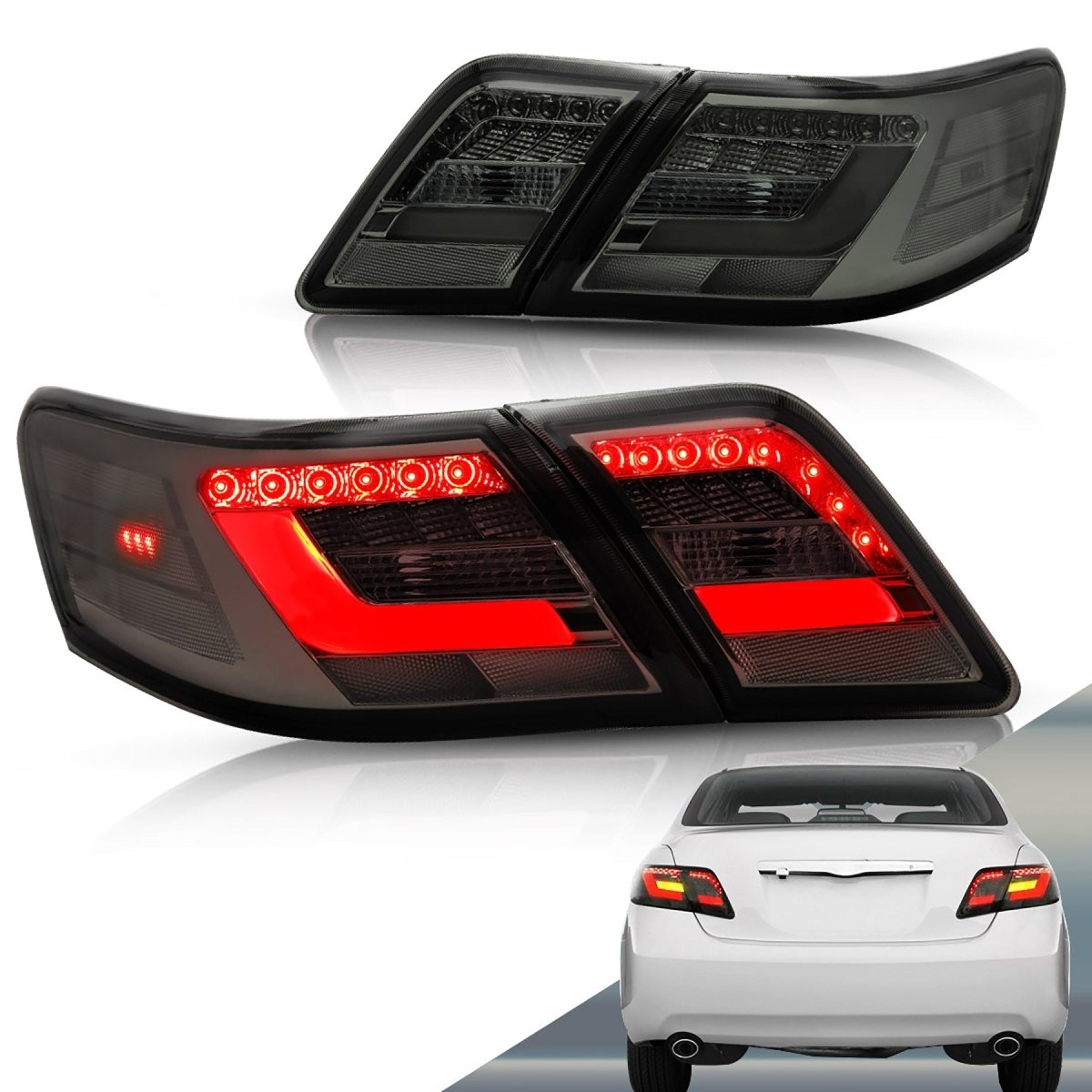 VLAND 06 - 11 Camry XV40 Gen Sedan Full LED Tail Lights - JDMuscleTaillightYAB-KMR-0192S-P01Smoked